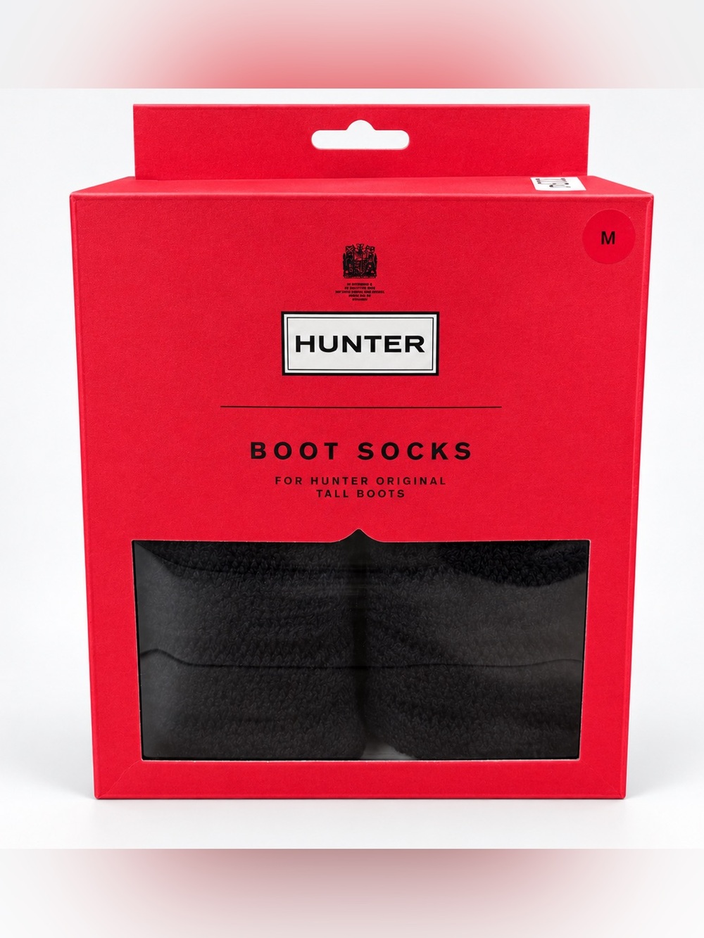 Hunter Black Tall Cable Knit Boot Socks size Medium, Black